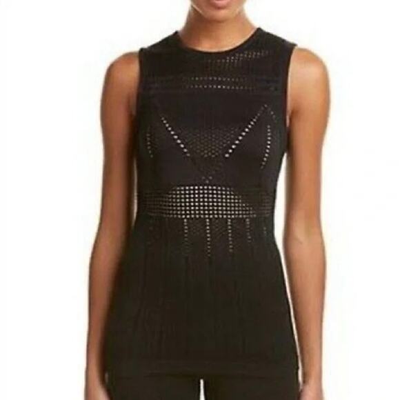Athleta Tops - ATHLETA DEREK LAM Soho Seamless Muscle Tank Womens Small Black Perforated Knit